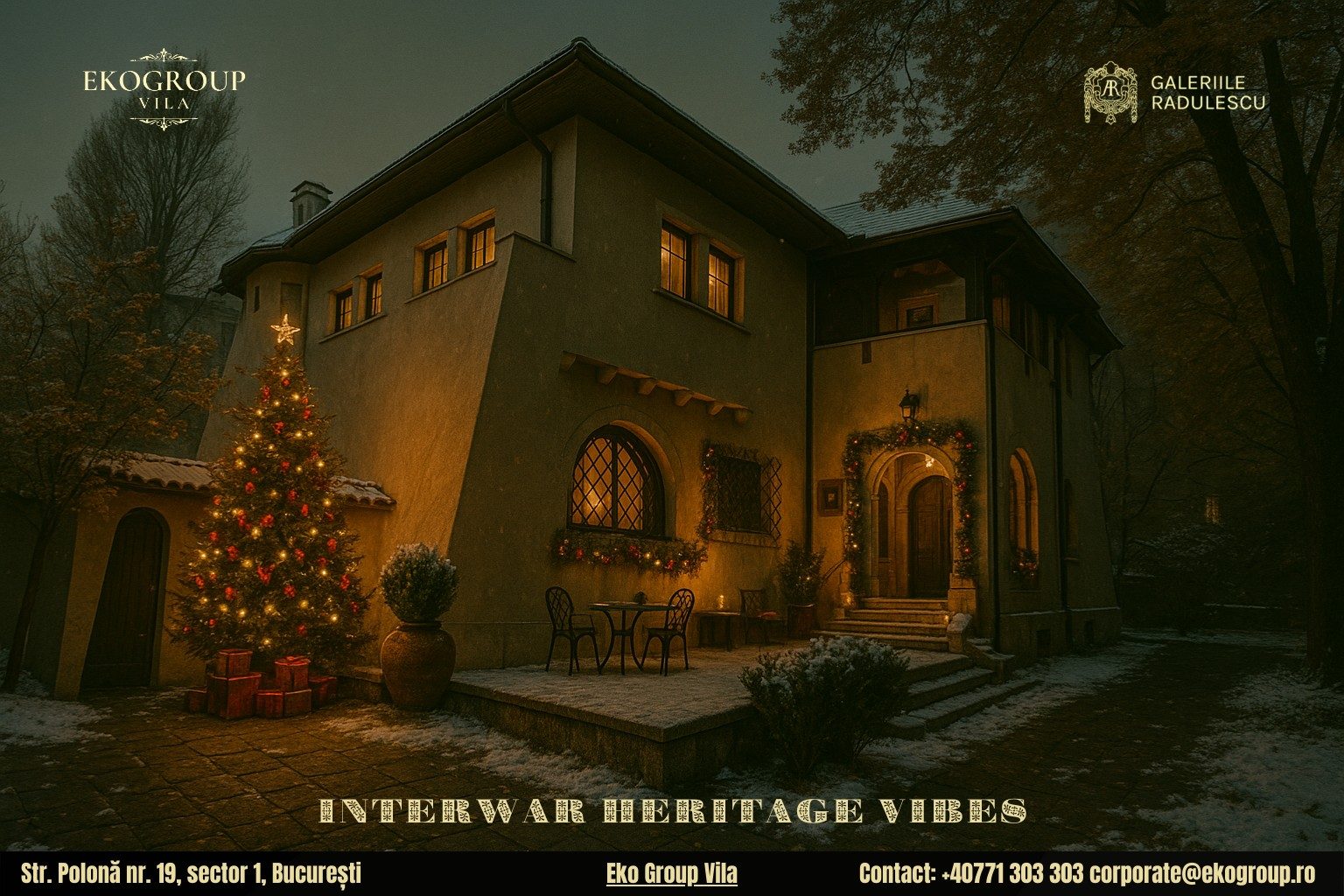 Poveste de Craciun: Eleganța interbelică la fosta Casă Tătărăscu, acum Eko Group Vila 4 Poveste de Craciun: Eleganța interbelică la fosta Casă Tătărăscu, acum Eko Group Vila